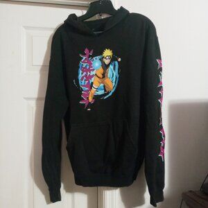 Black Naruto Anime Hoodie Pullover Sweatshirt Men's Small Graphic Logo
